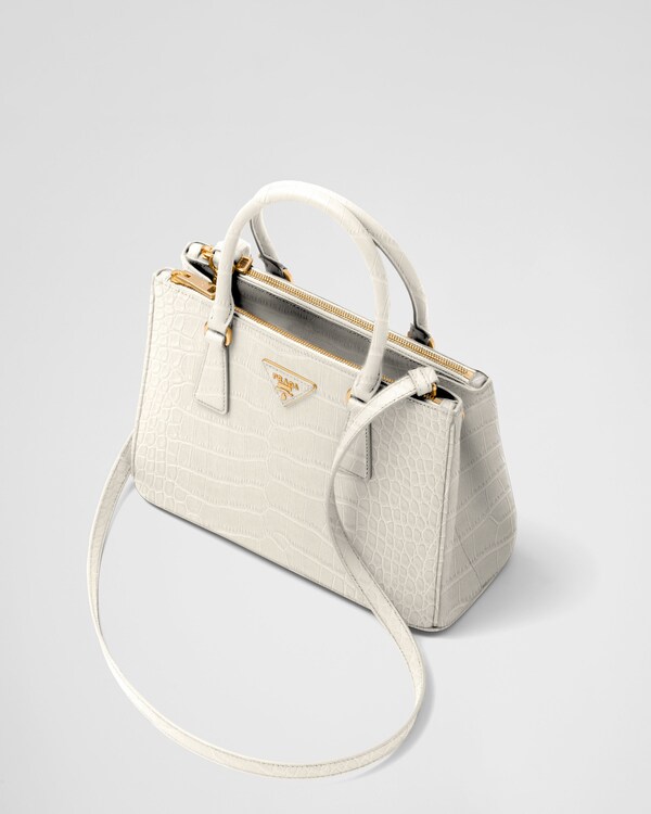 Prada Galleria medium crocodile leather bag - White Prada Galleria medium crocodile leather bag - White