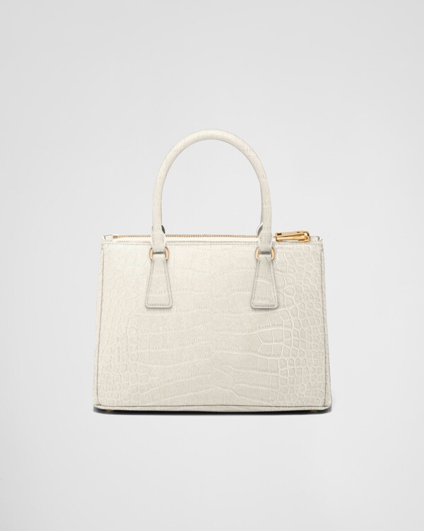Prada Galleria medium crocodile leather bag - White Prada Galleria medium crocodile leather bag - White