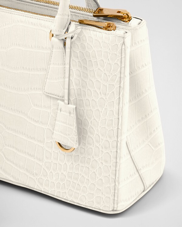 Prada Galleria medium crocodile leather bag - White Prada Galleria medium crocodile leather bag - White
