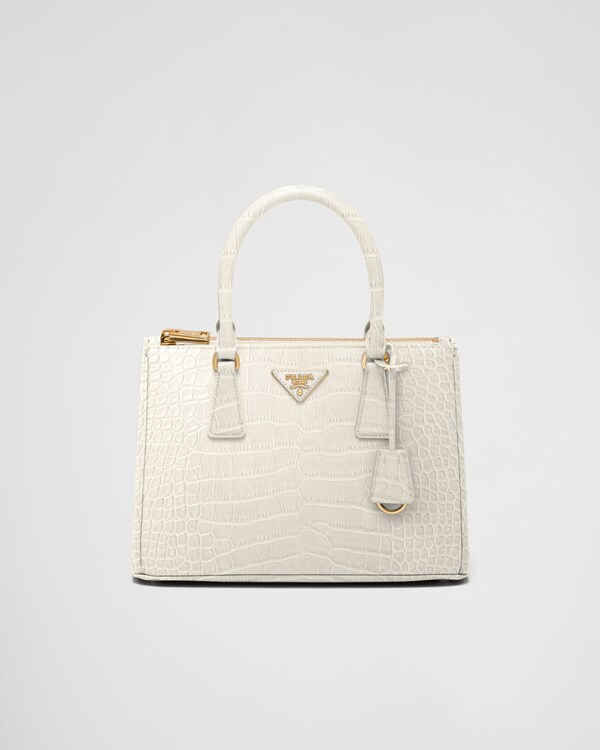 Prada Galleria medium crocodile leather bag - White Prada Galleria medium crocodile leather bag - White