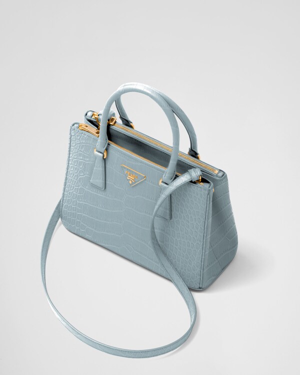 Prada Galleria medium crocodile leather bag - Light Blue Prada Galleria medium crocodile leather bag - Light Blue