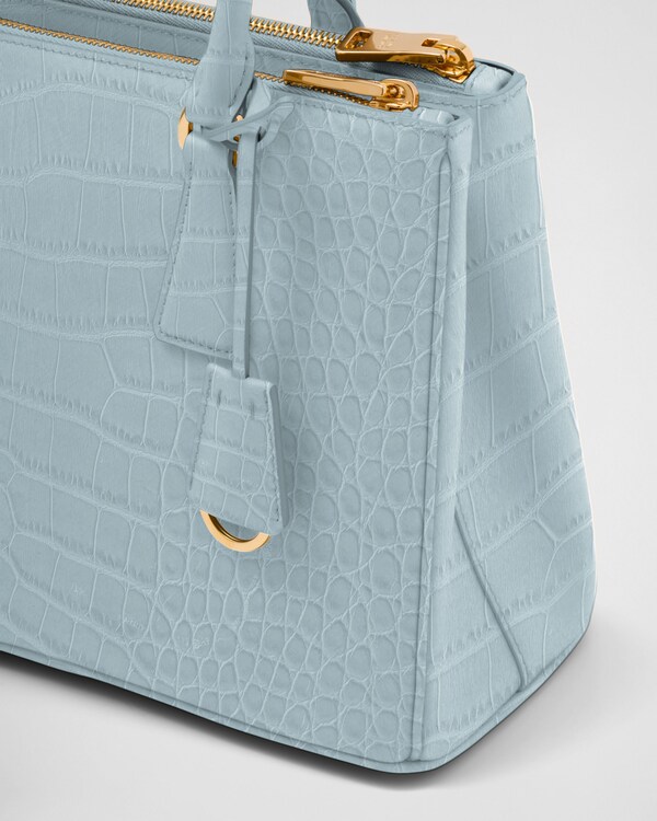 Prada Galleria medium crocodile leather bag - Light Blue Prada Galleria medium crocodile leather bag - Light Blue