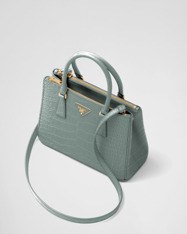 Prada Galleria medium crocodile leather bag - Periwinkle Blue Prada Galleria medium crocodile leather bag - Periwinkle Blue