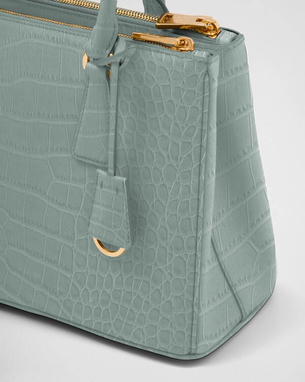 Prada Galleria medium crocodile leather bag - Periwinkle Blue Prada Galleria medium crocodile leather bag - Periwinkle Blue