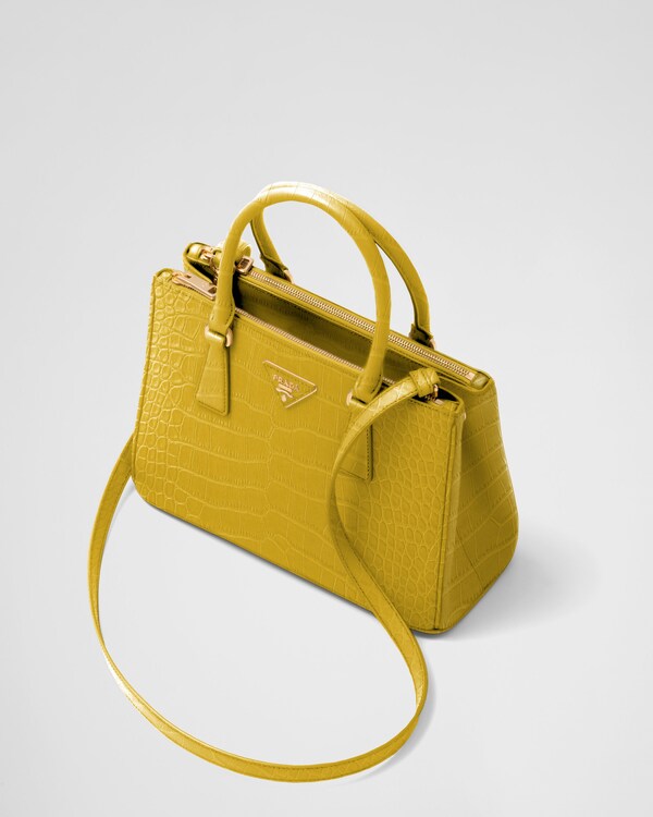 Prada Galleria medium crocodile leather bag - Sunny Yellow Prada Galleria medium crocodile leather bag - Sunny Yellow