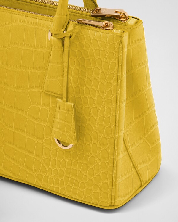 Prada Galleria medium crocodile leather bag - Sunny Yellow Prada Galleria medium crocodile leather bag - Sunny Yellow