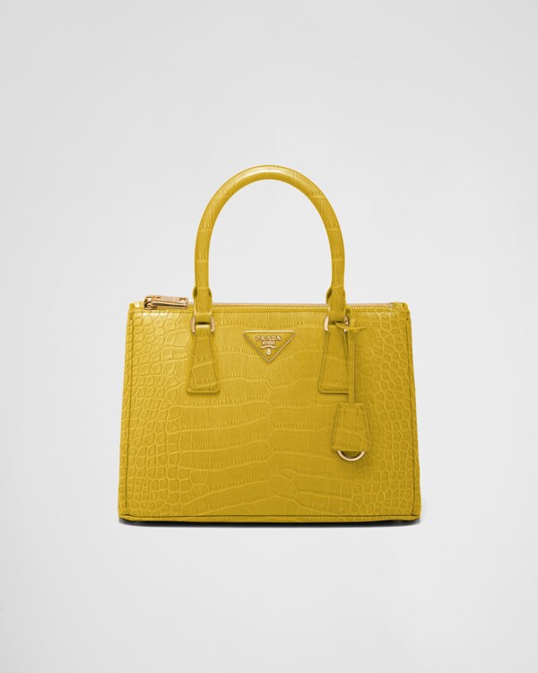 Prada Galleria medium crocodile leather bag - Sunny Yellow Prada Galleria medium crocodile leather bag - Sunny Yellow