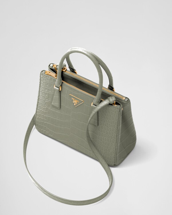 Prada Galleria medium crocodile leather bag - Cloudy Gray Prada Galleria medium crocodile leather bag - Cloudy Gray