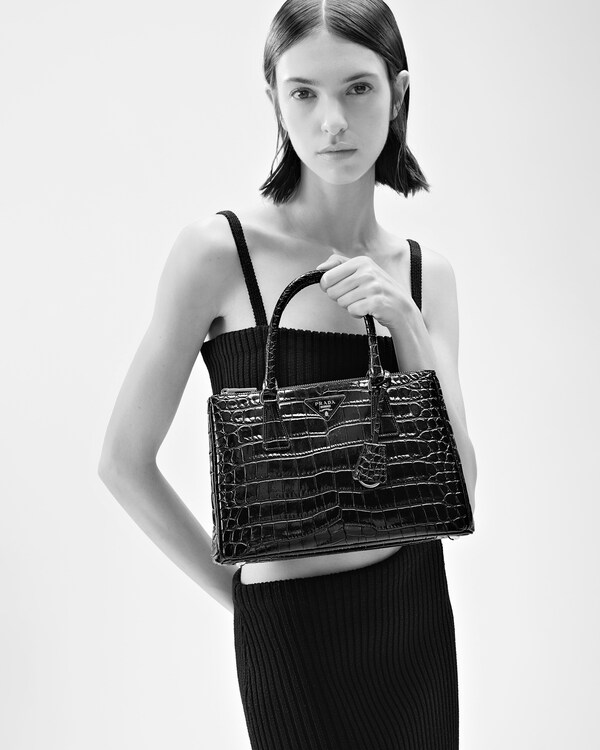 Prada Galleria medium crocodile leather bag - Cloudy Gray Prada Galleria medium crocodile leather bag - Cloudy Gray