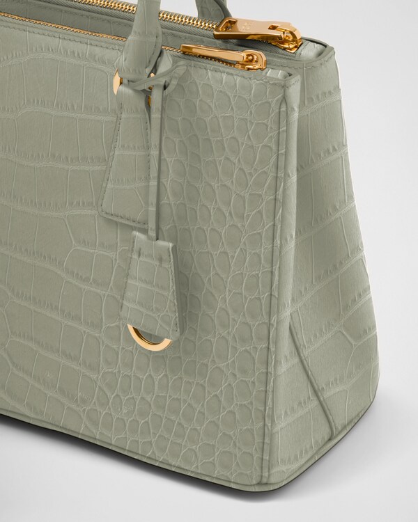 Prada Galleria medium crocodile leather bag - Cloudy Gray Prada Galleria medium crocodile leather bag - Cloudy Gray