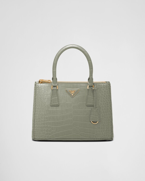 Prada Galleria medium crocodile leather bag - Cloudy Gray Prada Galleria medium crocodile leather bag - Cloudy Gray