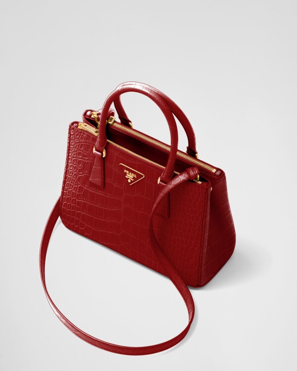 Prada Galleria medium crocodile leather bag - Fiery Red Prada Galleria medium crocodile leather bag - Fiery Red