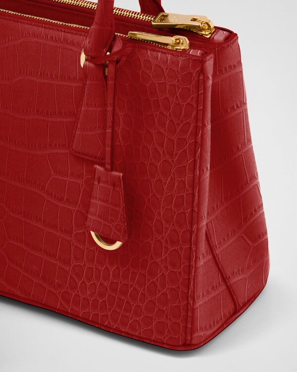 Prada Galleria medium crocodile leather bag - Fiery Red Prada Galleria medium crocodile leather bag - Fiery Red