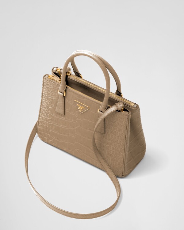 Prada Galleria medium crocodile leather bag - Cameo Prada Galleria medium crocodile leather bag - Cameo