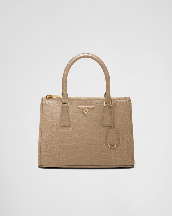 Prada Galleria medium crocodile leather bag - Cameo Prada Galleria medium crocodile leather bag - Cameo