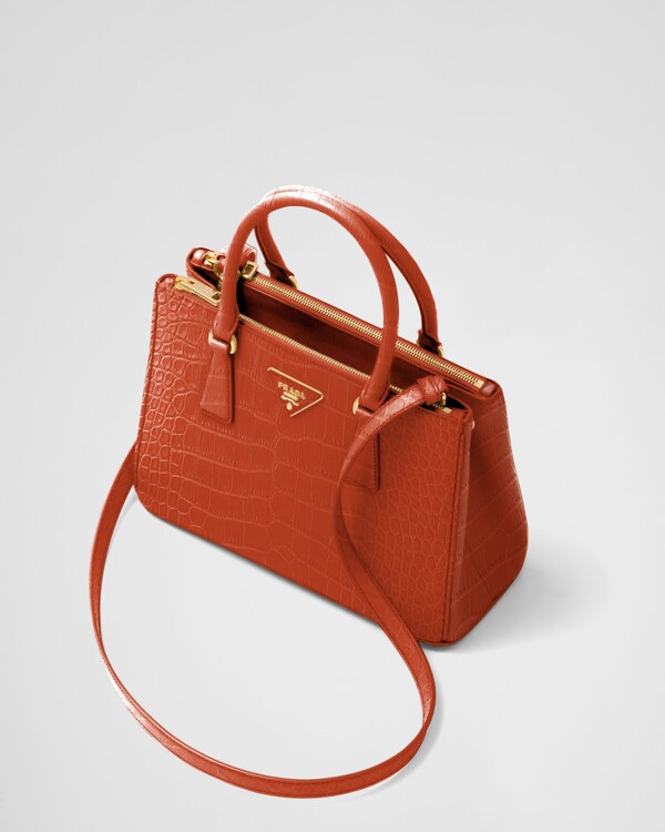Prada Galleria medium crocodile leather bag - Papaya Prada Galleria medium crocodile leather bag - Papaya