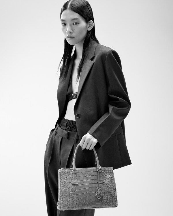 Prada Galleria medium crocodile leather bag - Papaya Prada Galleria medium crocodile leather bag - Papaya