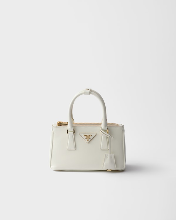 Prada Galleria Saffiano皮革迷你手袋 - 白色 Prada Galleria Saffiano皮革迷你手袋 - 白色