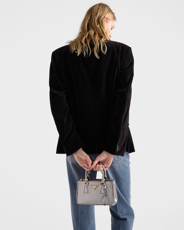 Prada Galleria Saffiano皮革迷你手袋 - 银色 Prada Galleria Saffiano皮革迷你手袋 - 银色