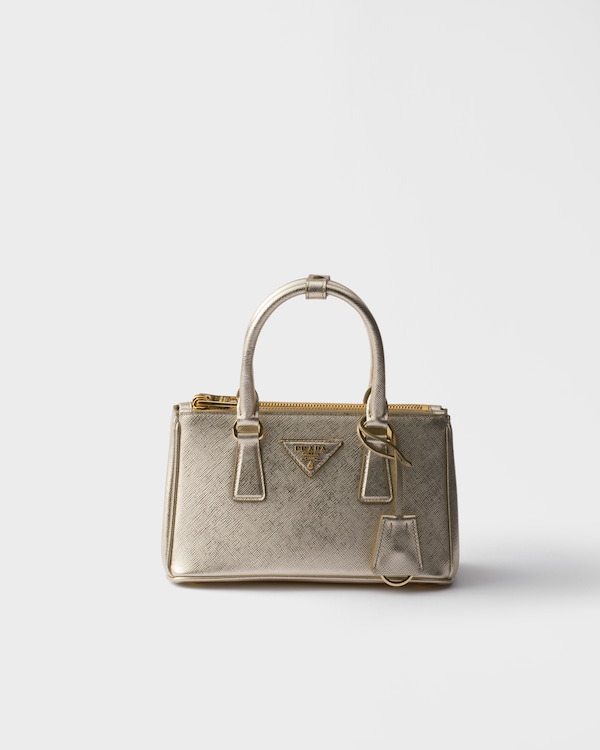 Prada Galleria Saffiano皮革迷你手袋 - 黄铁矿色 Prada Galleria Saffiano皮革迷你手袋 - 黄铁矿色