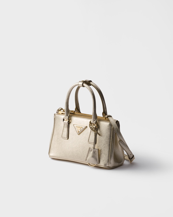 Prada Galleria Saffiano皮革迷你手袋 - 黄铁矿色 Prada Galleria Saffiano皮革迷你手袋 - 黄铁矿色