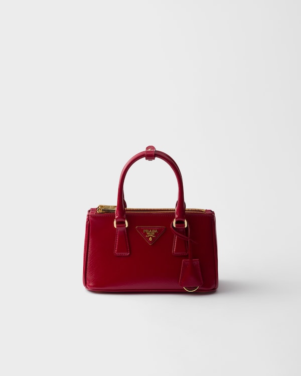 Prada Galleria patent Saffiano leather mini-bag - Cherry Red Prada Galleria patent Saffiano leather mini-bag - Cherry Red