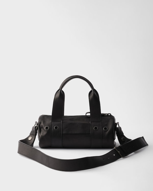 Prada Route 中号皮革手提包 - 黑色 Prada Route 中号皮革手提包 - 黑色