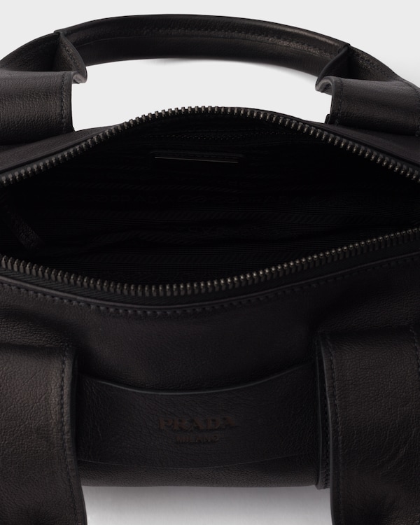 Prada Route 中号皮革手提包 - 黑色 Prada Route 中号皮革手提包 - 黑色