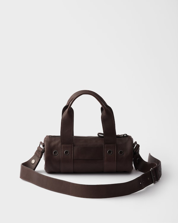 Prada Route 中号皮革手提包 - 咖啡棕 Prada Route 中号皮革手提包 - 咖啡棕