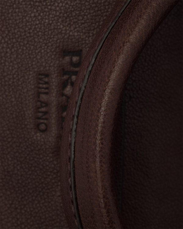 Prada Route 中号皮革手提包 - 咖啡棕 Prada Route 中号皮革手提包 - 咖啡棕