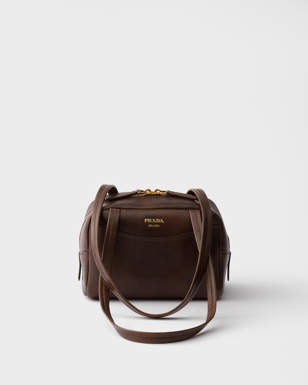 Prada Box复古皮革手提迷你手袋 - 可可棕 Prada Box复古皮革手提迷你手袋 - 可可棕