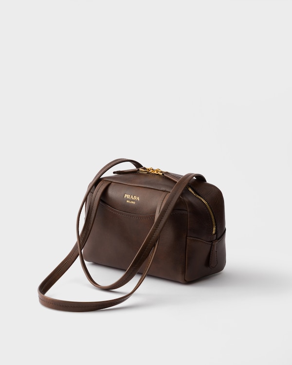 Prada Box复古皮革手提迷你手袋 - 可可棕 Prada Box复古皮革手提迷你手袋 - 可可棕
