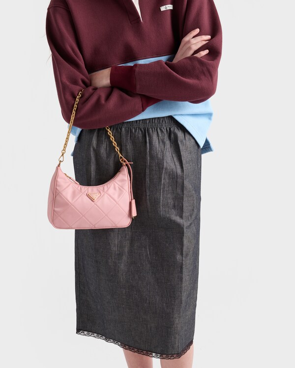 Prada Re-Edition绗缝再生尼龙迷你手袋 - 桃色 Prada Re-Edition绗缝再生尼龙迷你手袋 - 桃色