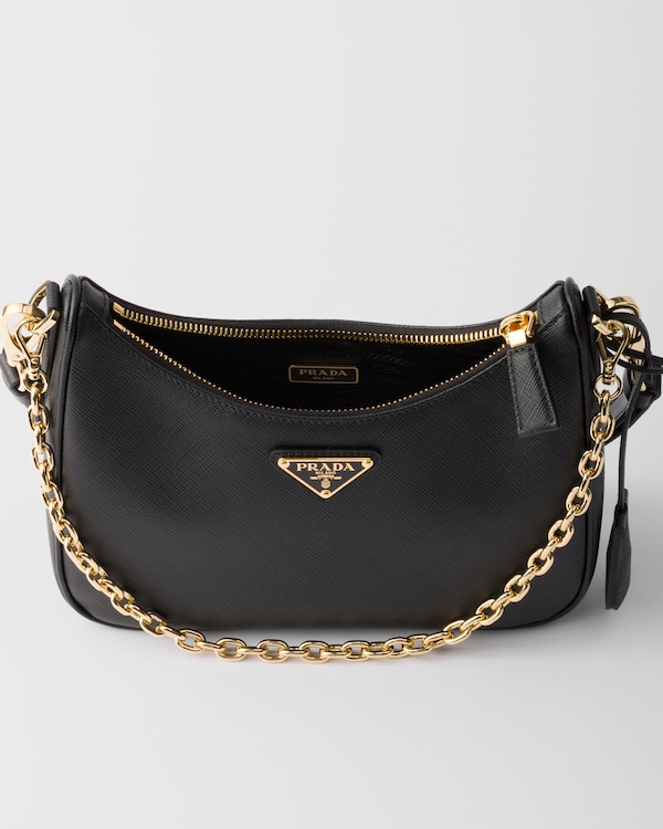 Prada Re-Edition Saffiano皮革迷你手袋 - 黑色 Prada Re-Edition Saffiano皮革迷你手袋 - 黑色