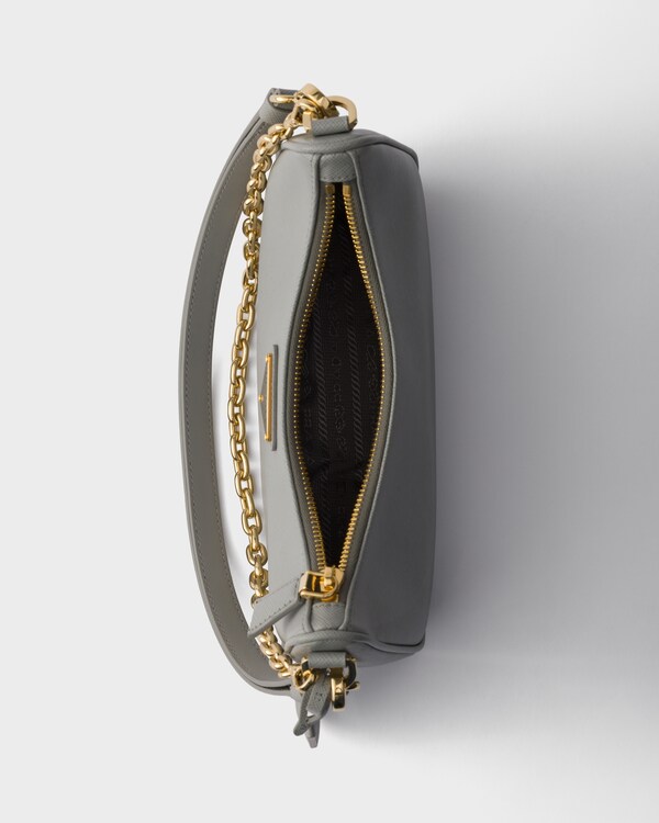 Prada Re-Edition Saffiano皮革迷你手袋 - 云灰色 Prada Re-Edition Saffiano皮革迷你手袋 - 云灰色