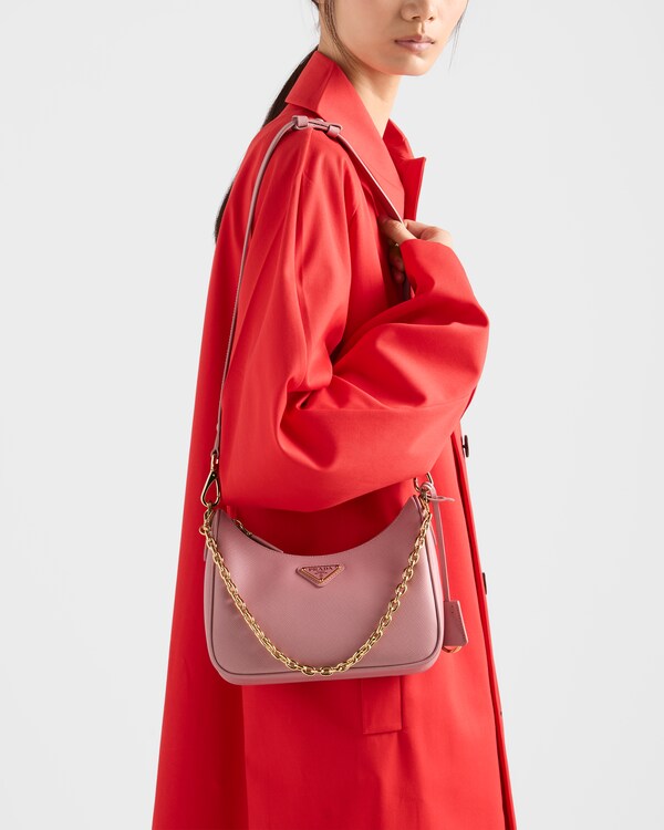 Prada Re-Edition Saffiano皮革迷你手袋 - 桃粉色 Prada Re-Edition Saffiano皮革迷你手袋 - 桃粉色