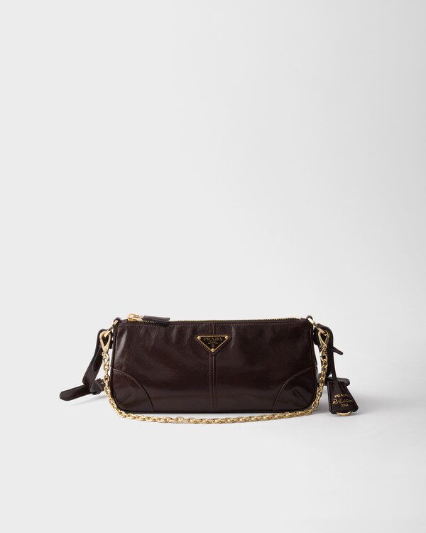 Prada Re-Edition 2002中号皮革单肩包 - 深棕色 Prada Re-Edition 2002中号皮革单肩包 - 深棕色