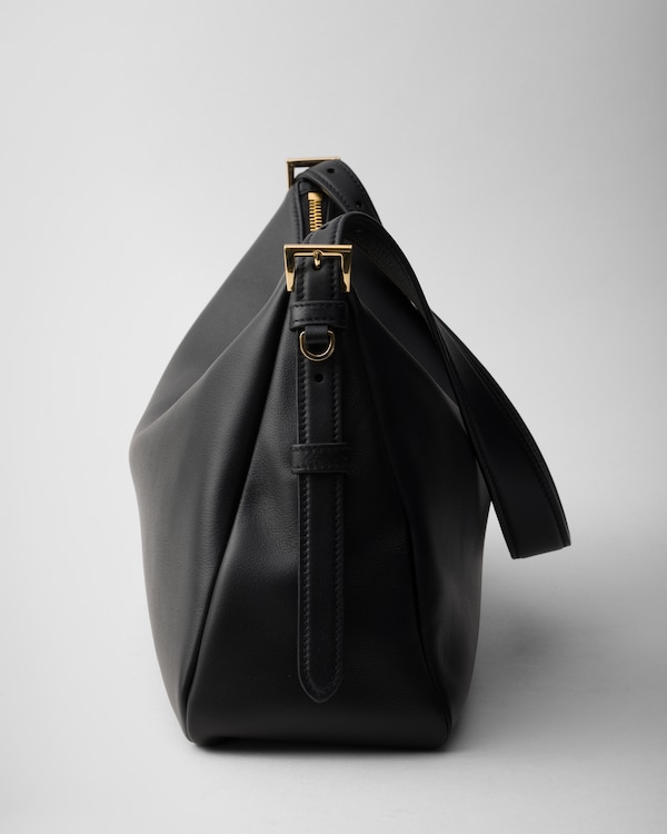 Prada Aimée大号皮革单肩包 - 黑色 Prada Aimée大号皮革单肩包 - 黑色