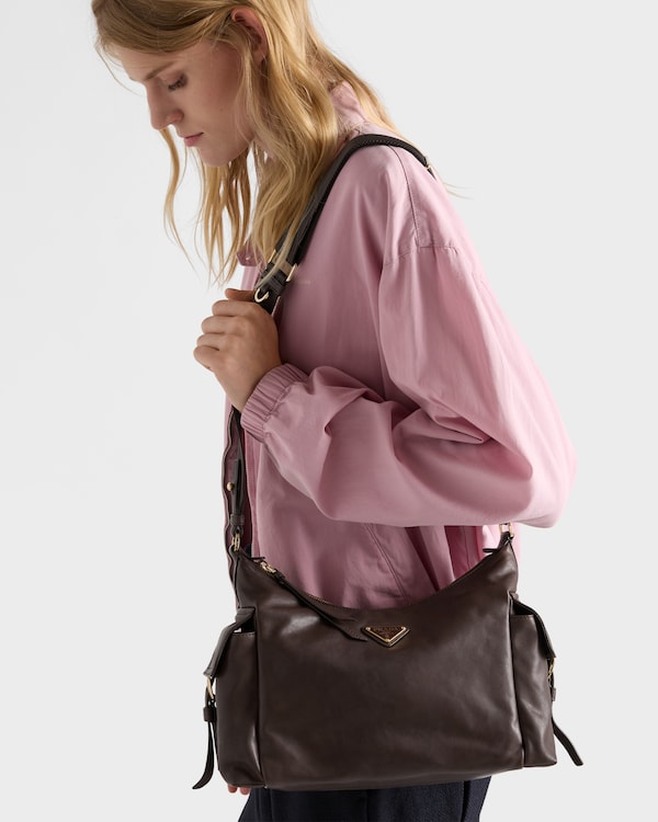 Prada Explore 大号Nappa皮革手袋 - 赭褐色 Prada Explore 大号Nappa皮革手袋 - 赭褐色