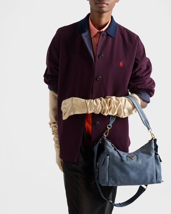 Prada Explore 大号Nappa皮革手袋 - 航天蓝 Prada Explore 大号Nappa皮革手袋 - 航天蓝