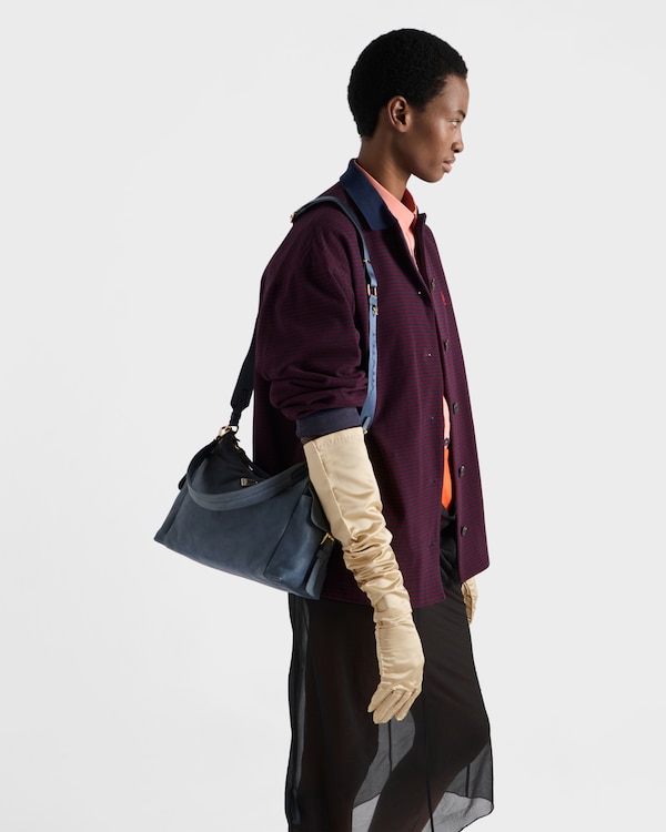 Prada Explore 大号Nappa皮革手袋 - 航天蓝 Prada Explore 大号Nappa皮革手袋 - 航天蓝