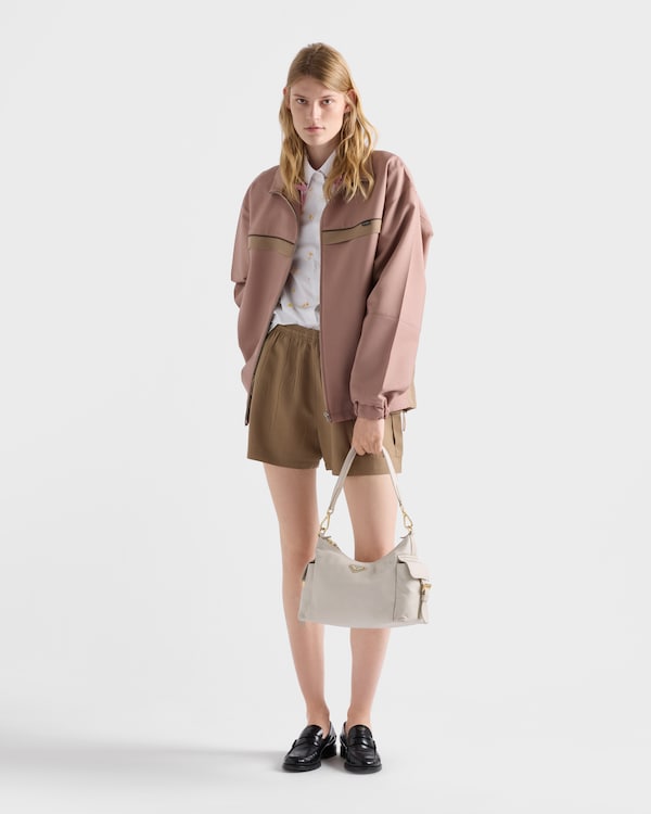 Prada Explore 大号Nappa皮革手袋 - 粉笔白 Prada Explore 大号Nappa皮革手袋 - 粉笔白