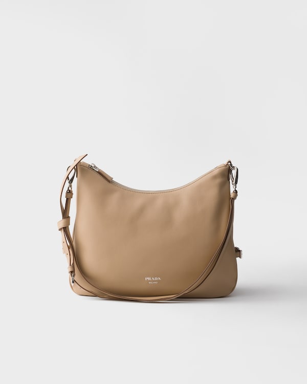 Prada Fold 大号皮革单肩包 - 沙黄色 Prada Fold 大号皮革单肩包 - 沙黄色