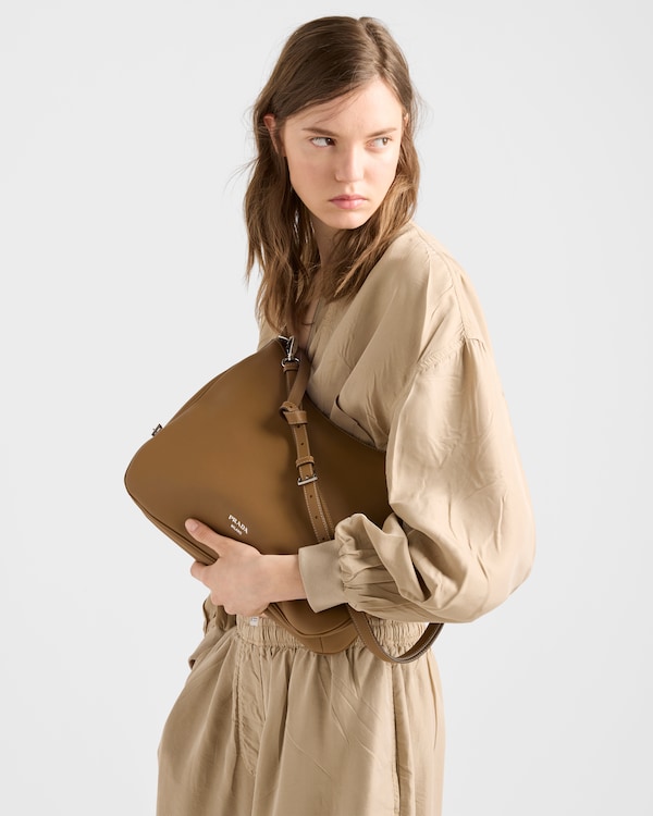 Prada Fold large leather shoulder bag - Caramel Prada Fold large leather shoulder bag - Caramel