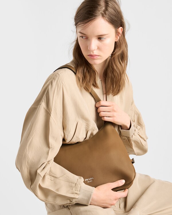 Prada Fold large leather shoulder bag - Caramel Prada Fold large leather shoulder bag - Caramel