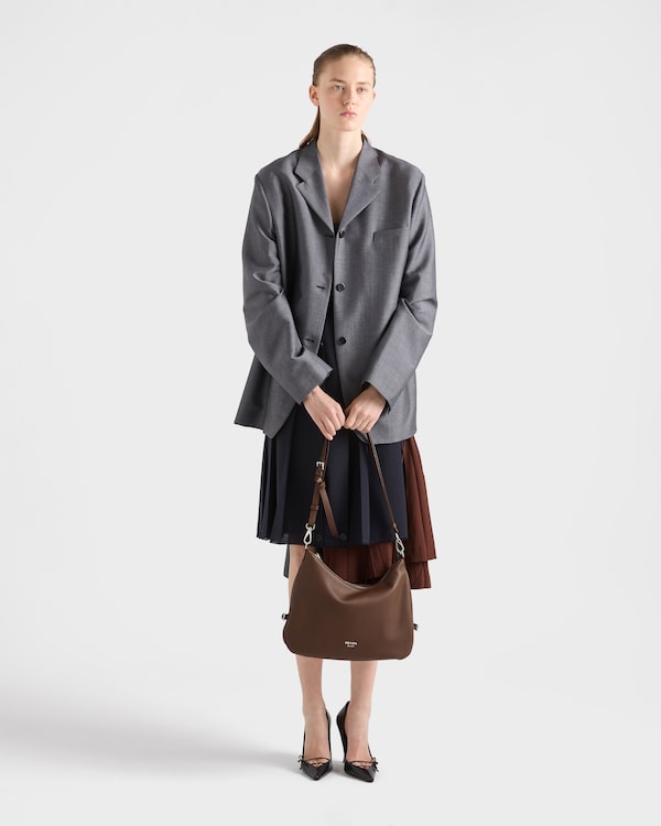 Prada Fold large leather shoulder bag - Palisander Prada Fold large leather shoulder bag - Palisander