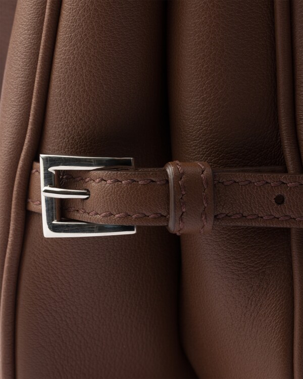 Prada Fold large leather shoulder bag - Palisander Prada Fold large leather shoulder bag - Palisander