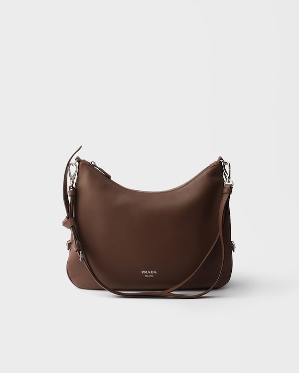 Prada Fold large leather shoulder bag - Palisander Prada Fold large leather shoulder bag - Palisander