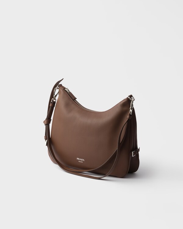 Prada Fold large leather shoulder bag - Palisander Prada Fold large leather shoulder bag - Palisander