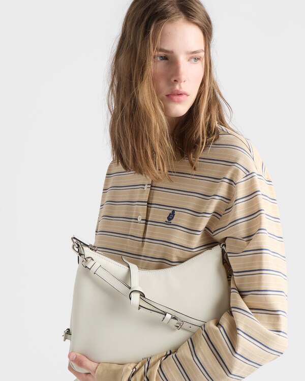 Prada Fold 中号皮革手袋 - 白色 Prada Fold 中号皮革手袋 - 白色
